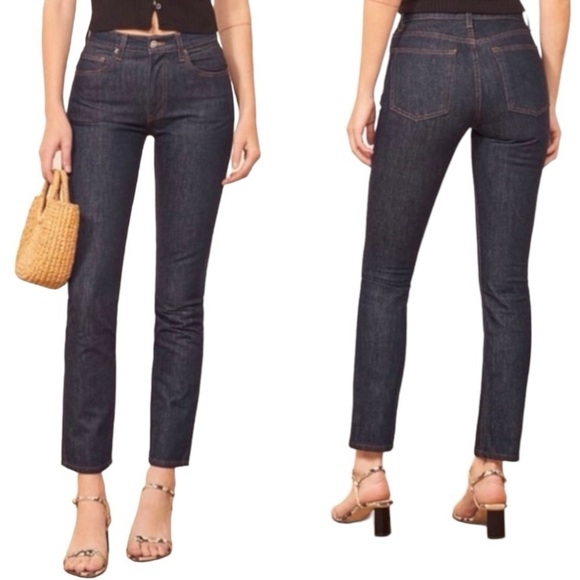 Reformation Julia High Cigarette Jean Wash Sydney Destroyed Size 25 - Picture 1 of 16